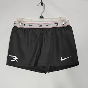 NWT Nike 3Brand Girls Black Shorts Pink Trim With Liner Size Large